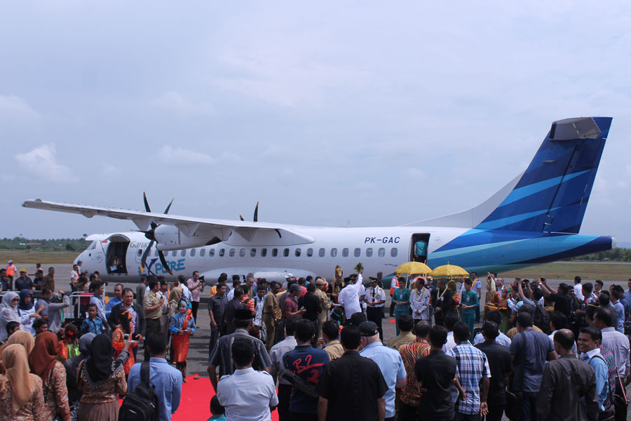 Penerbangan perdana Garuda Lhokseumawe-Medan. Foto Irman/ATJEHPOST.co